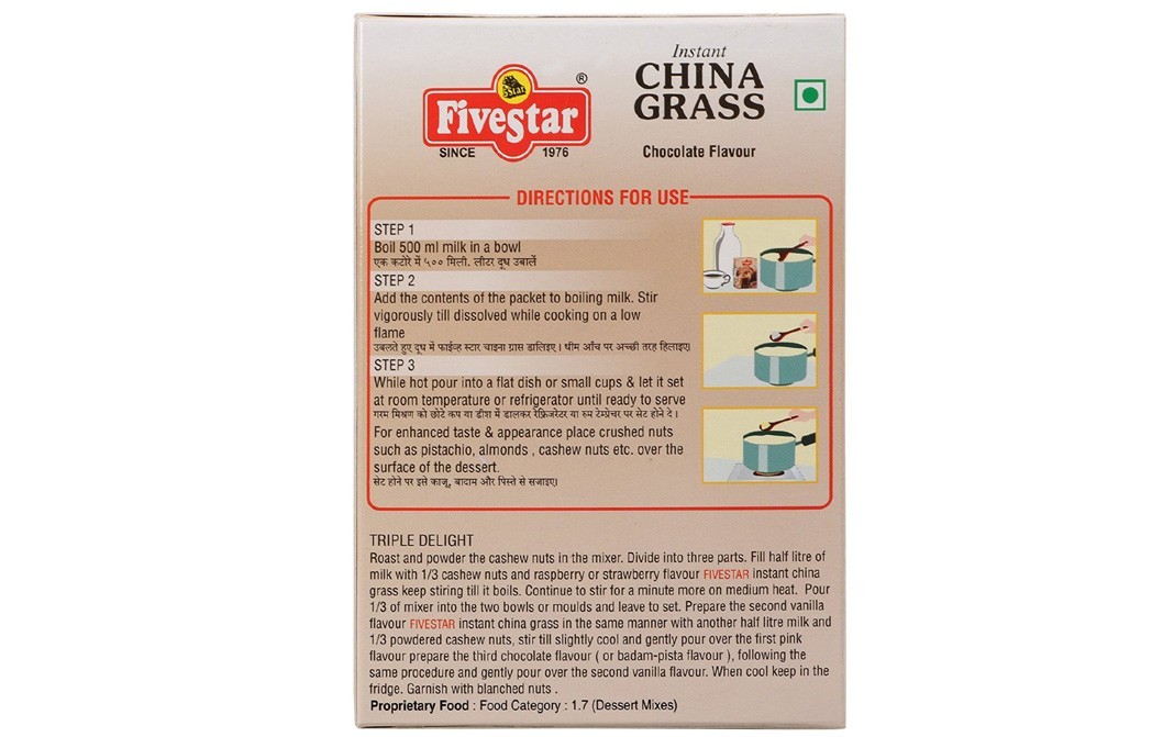 Five Star Instant China Grass, Chocolate Flavour   Box  100 grams